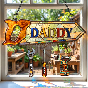 Daddy's Tool Kid Suncatcher Ornament - Personalized Gifts For Dad 03padh250426-Homacus