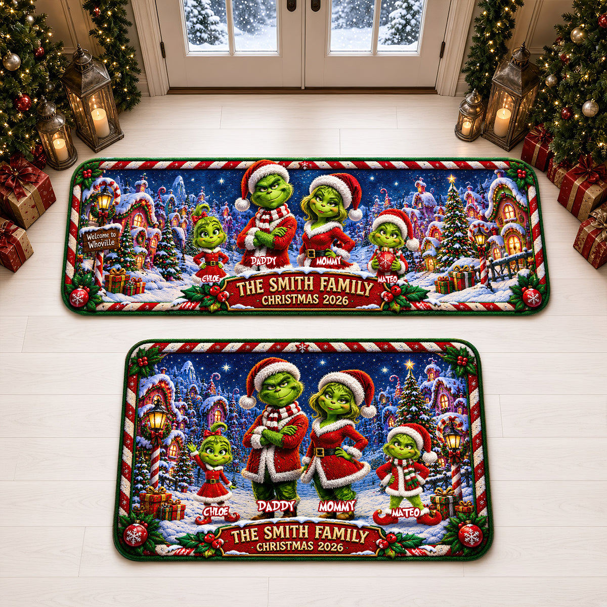 Festive Family Christmas Runner Rug - Personalized Gifts For Family 02tydt050926-Homacus