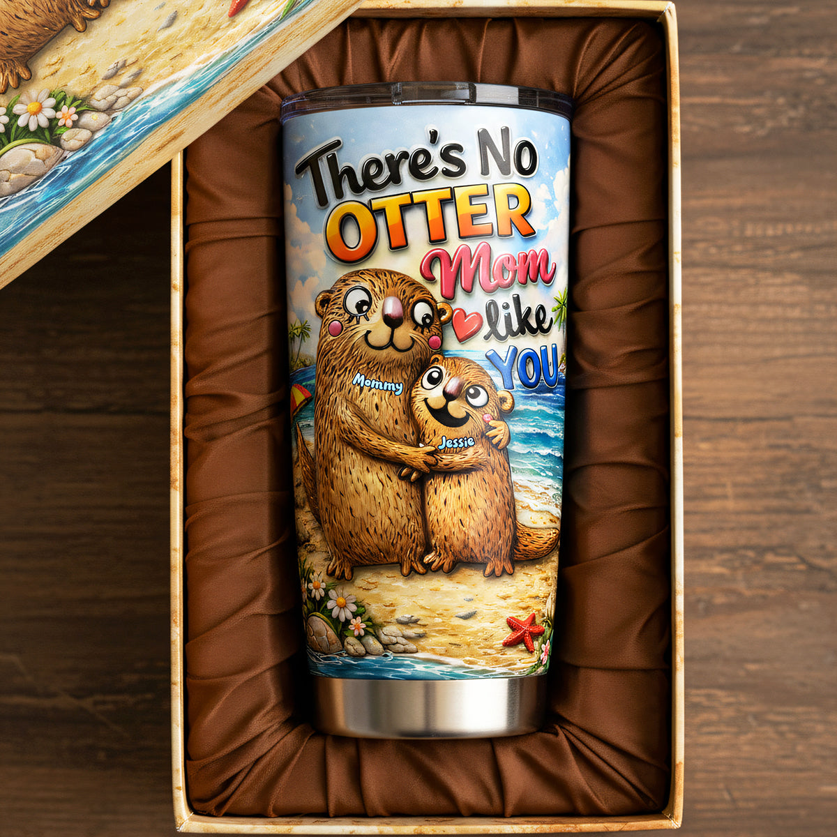 Otter Mom And Babies Tumbler - Personalized Gifts For Mom 03TYTA040326-Homacus
