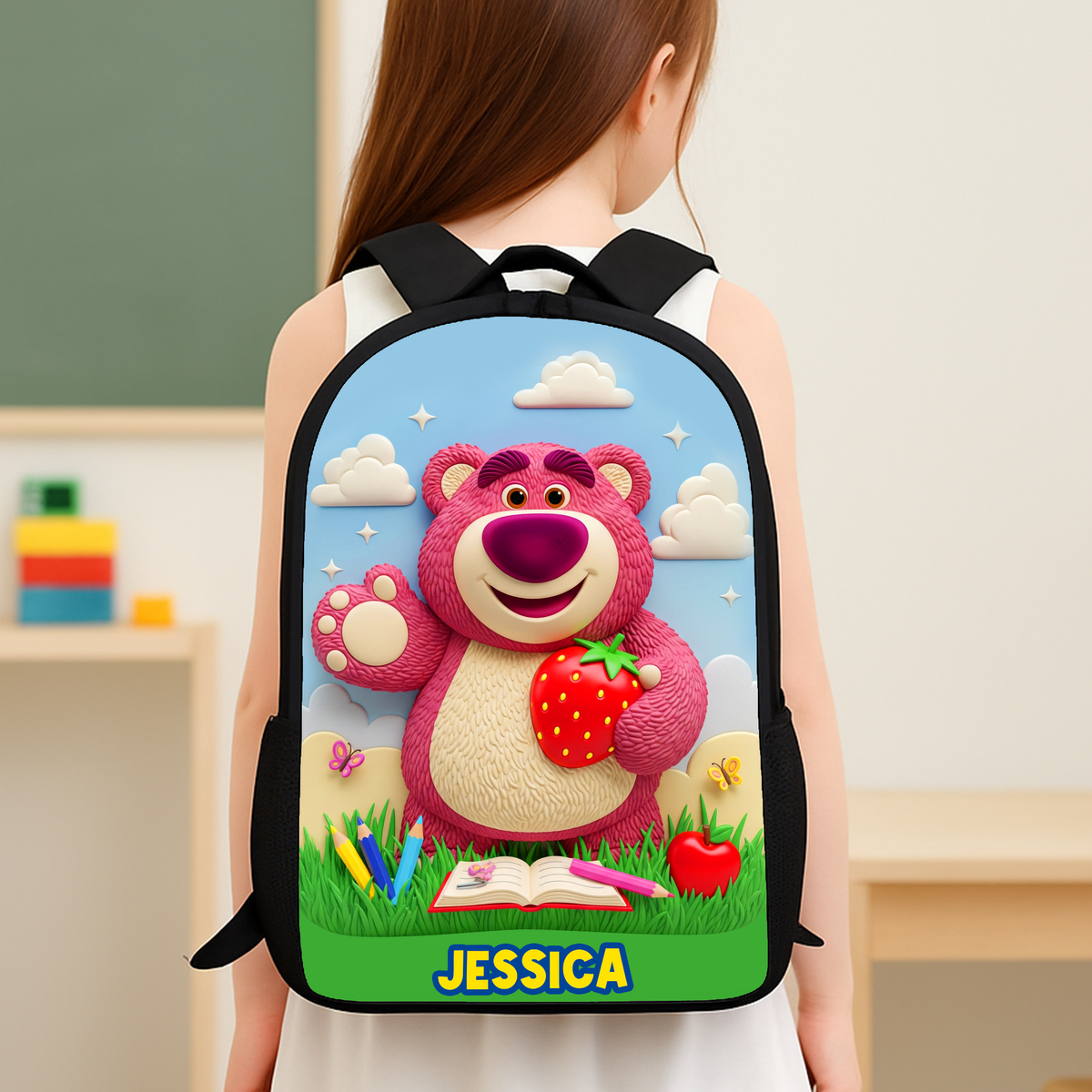Cute Character School Bag - Personalized Gifts For Kids 03pglu040825-Homacus