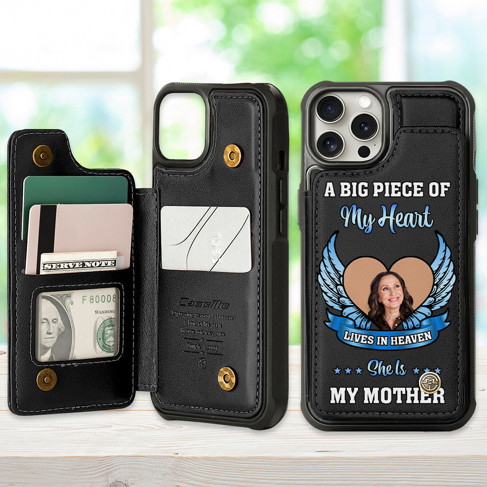 Custom Photo Gift For Mom Leather Flip Wallet Phone Case Heaven Memorial 02XQMH220225-Homacus