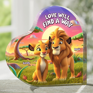 Personalized Gifts For Lion Couple Plaque, Love Will Find A Way 02tgpu111224-Homacus