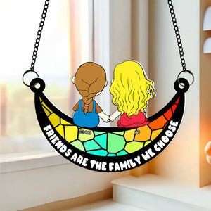 Personalized Gifts For Friends Suncatcher Ornament Friends Are The Family We Choose 04OHLU071224HG-Homacus