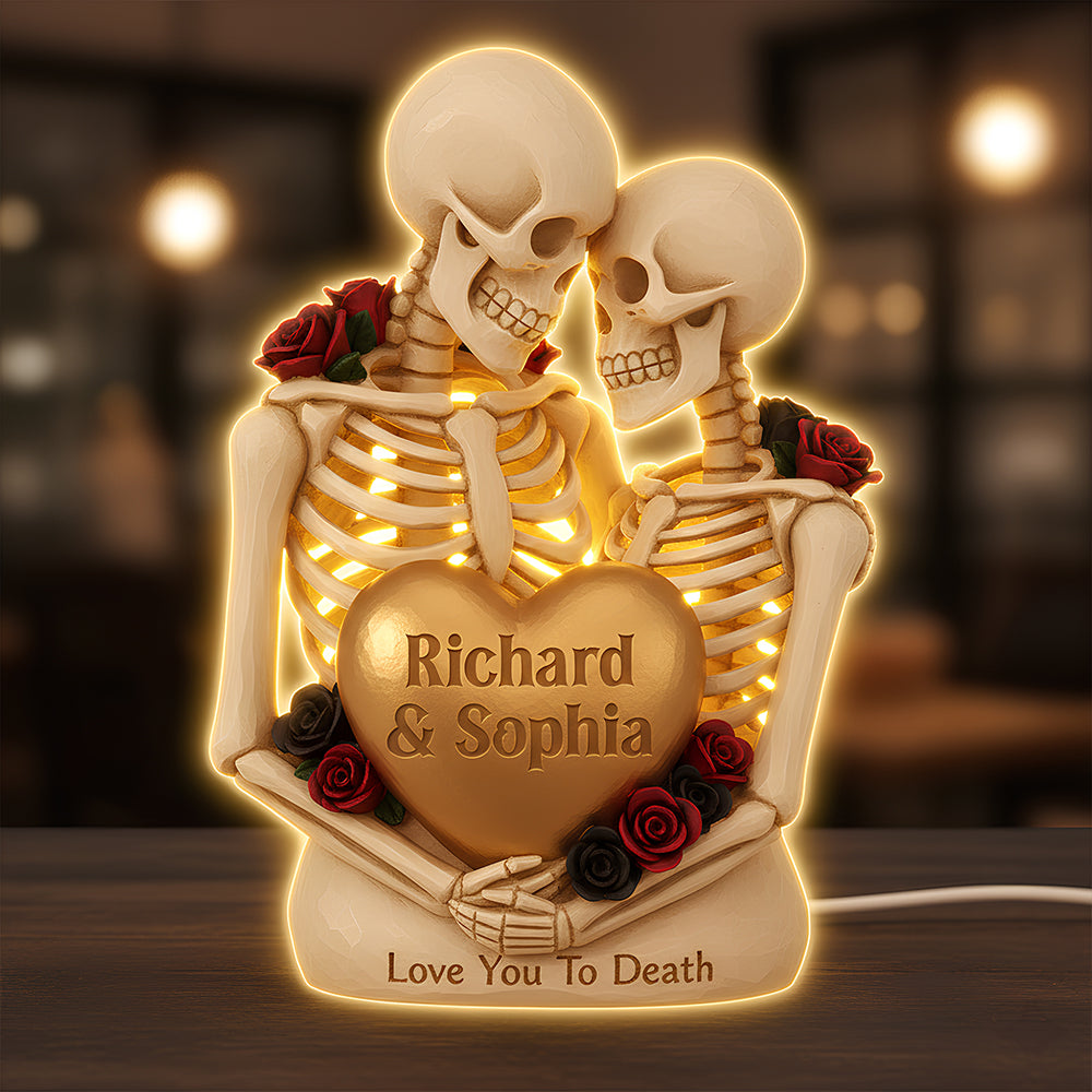 Skeleton Couple Light Box - Personalized Gift For Couples 02NADT031225-Homacus
