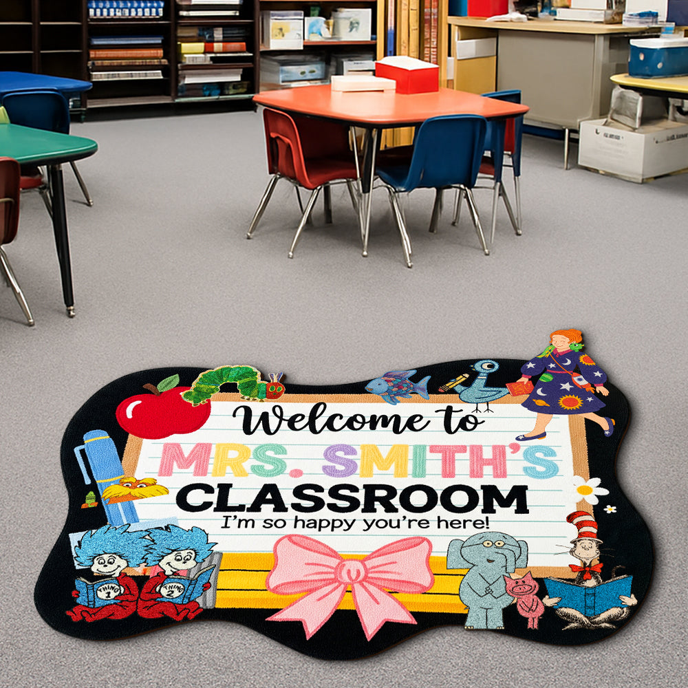 Classroom Welcome Mat Personalized Gifts For Teacher Shaped Doormat 04natn090825-Homacus
