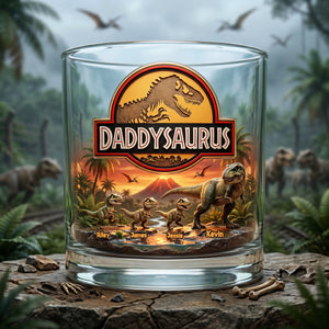 Dad & Kids Adventure Glass Mug Personalized Gifts For Dad 04NATA240426-Homacus