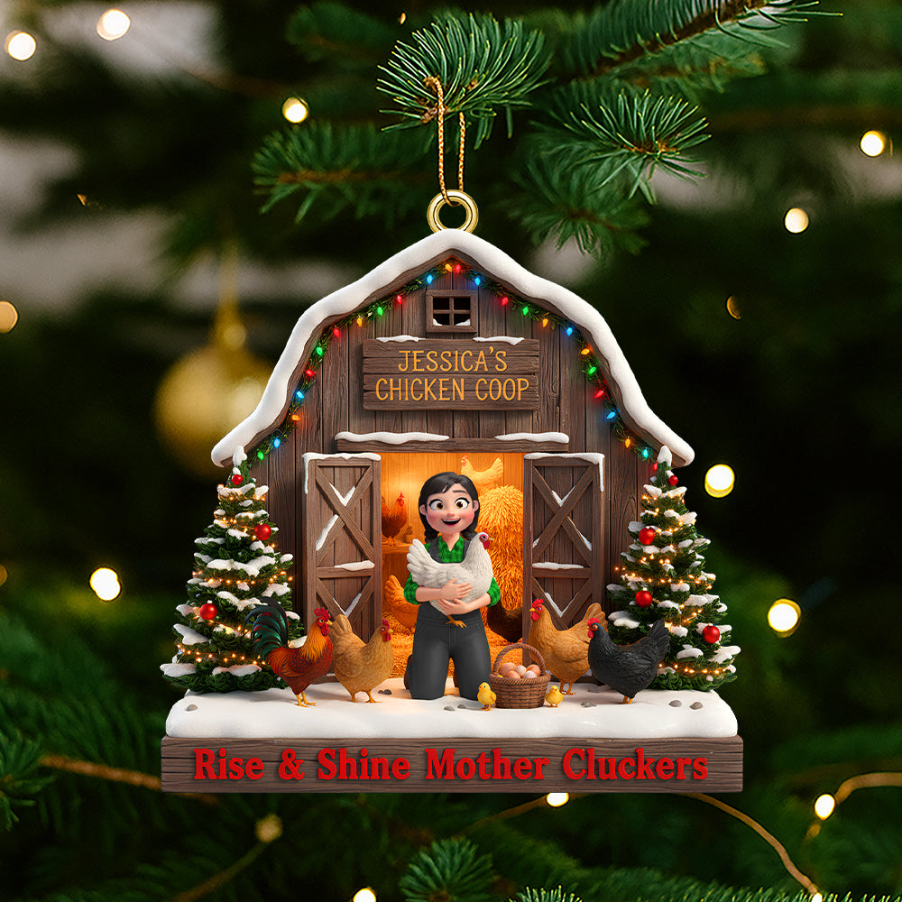 Personalized Gifts For Farmers Christmas Chicken Coop Ornament 01natn180925-Homacus