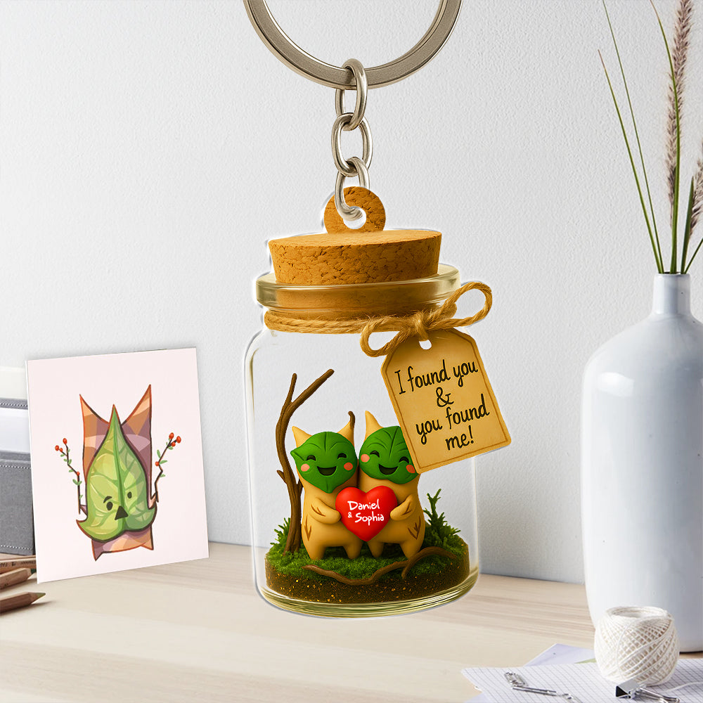 Leaf Sprite Couple Acrylic Keychain - Personalized Gifts For Couples 02NALU090625-Homacus