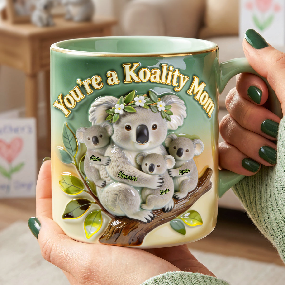 Snuggle Koala Mom Coffee Accent Mug - Personalized Gifts For Mom 03PGTA230326-Homacus