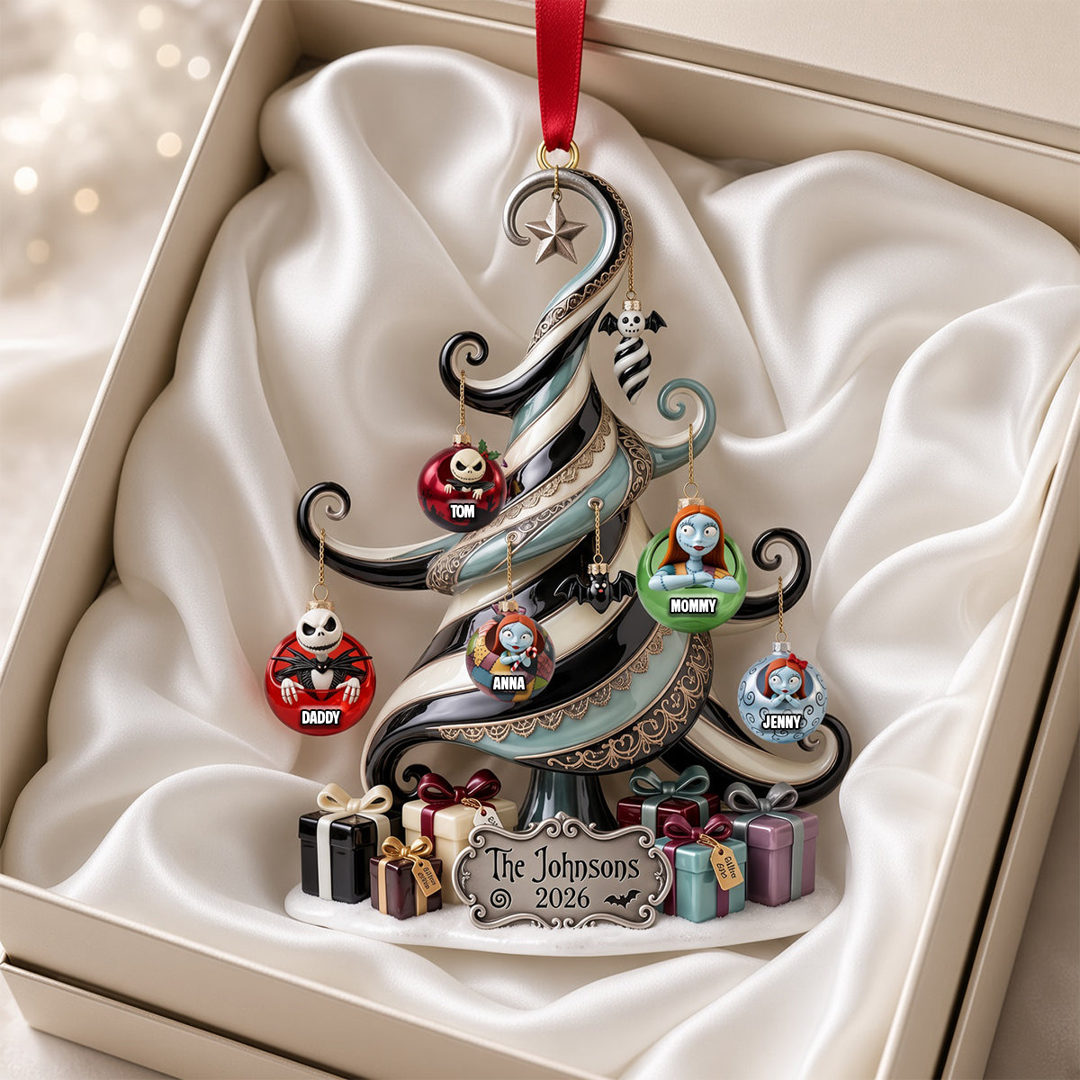 Whimsical Family Christmas Tree Ornament - Personalized Christmas Gifts For Family 04qhtn280826-Homacus