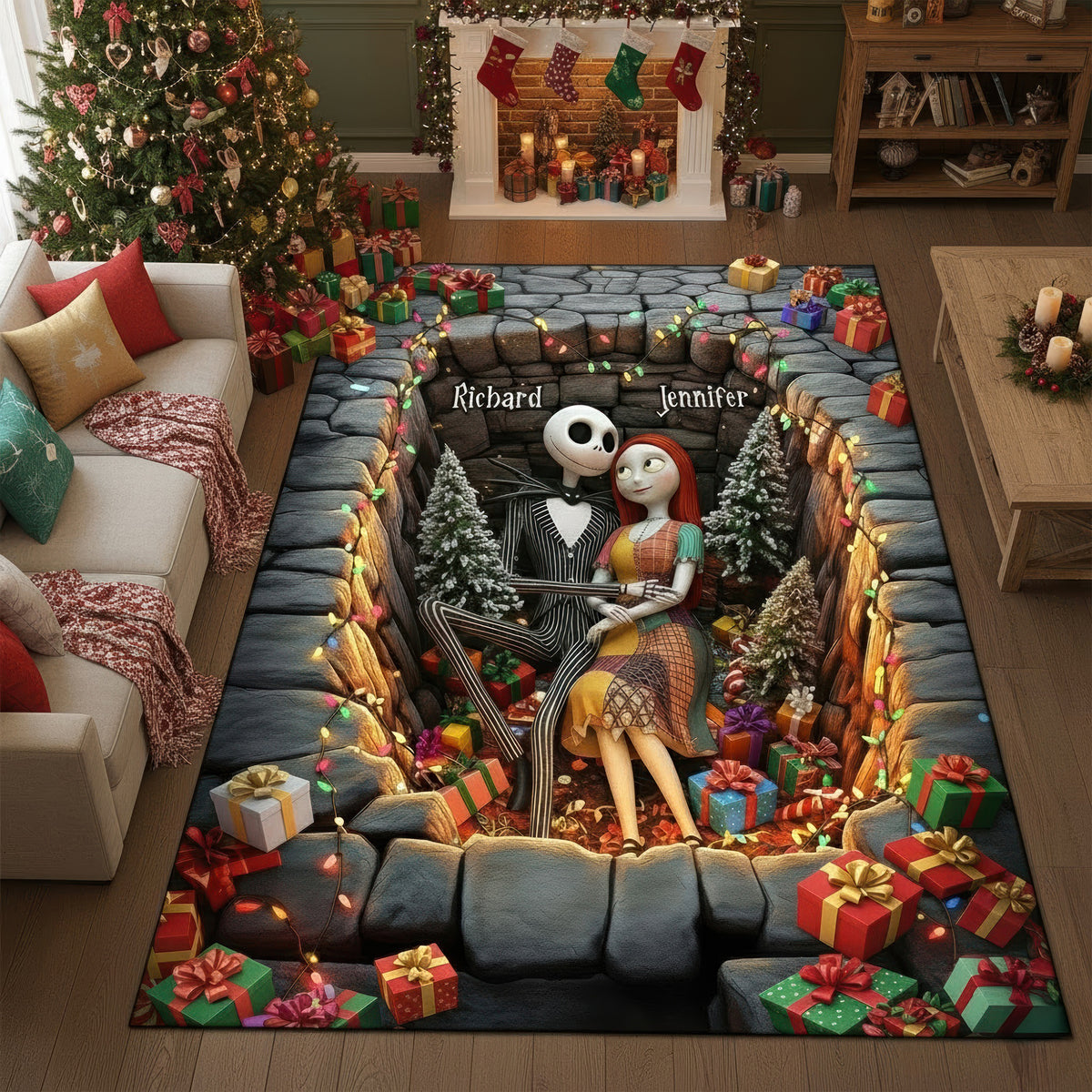 Spooky Love Doormat - Personalized Gifts For Couple 02ohqn151025-Homacus