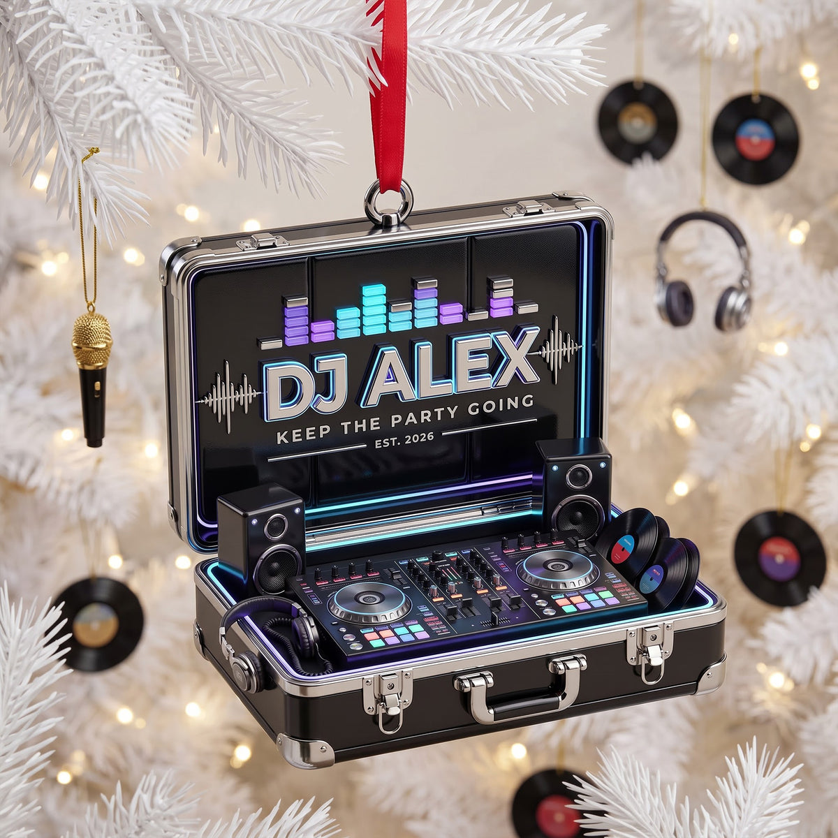 DJ Suitcase Christmas Ornament - Personalized Gifts For DJ 01tolu170926