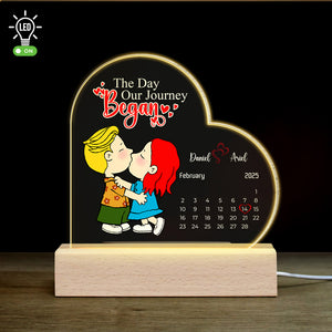 Personalized Gifts For Couples LED Light Calendar Kissing Cartoon Couples 05KALU211224HG-Homacus