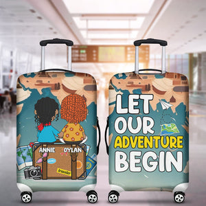 Personalized Gift For Couple Luggage Cover Let Adventure Begin 06TOLU251224HG-Homacus