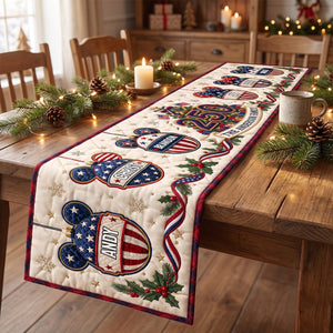 Christmas Family Bubble Quilted Table Runner - Personalized Gifts For Family 05nadh260826
