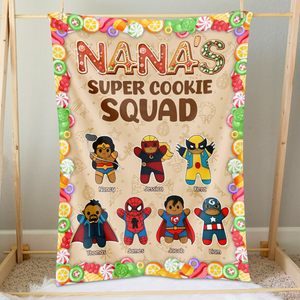 Personalized Christmas Gifts For Grandma Blanket, Super Cookie Squad 02kapu111024-Homacus