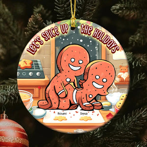 Personalized Gift for Couple, Naughty Gingerbread Ceramic Ornament 03toqn011024-Homacus