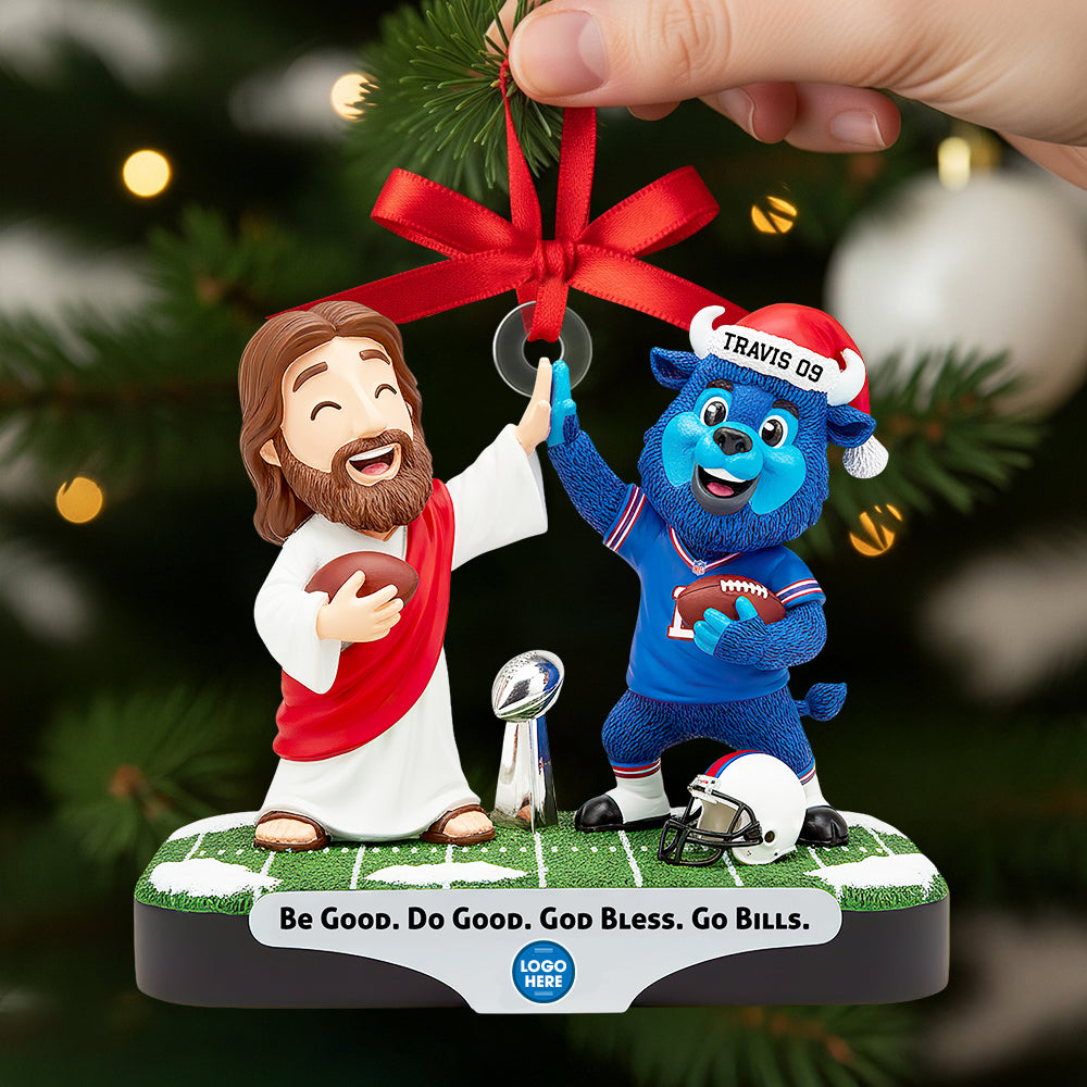 Faith & Football Christmas Ornament Personalized Gifts For Football Lovers 03HUDT230925-Homacus