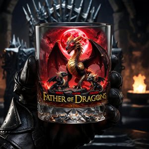 Father Of Dragons Round Glass - Personalized Gifts For Dad 04tydt210526-Homacus