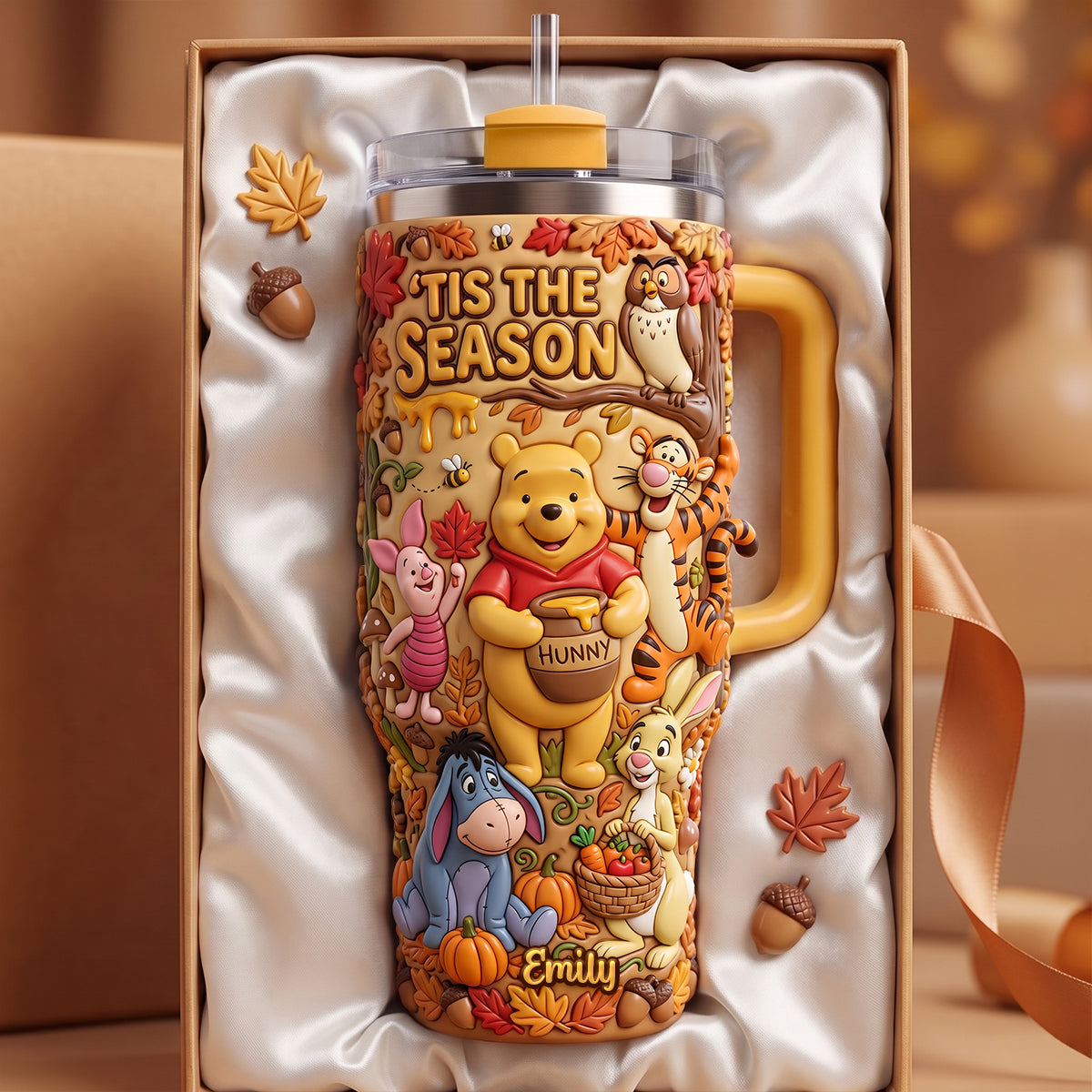 Cozy Woodland Autumn Colorful 40oz Tumbler With Handle - Personalized Gifts 07TYDH240726-Homacus