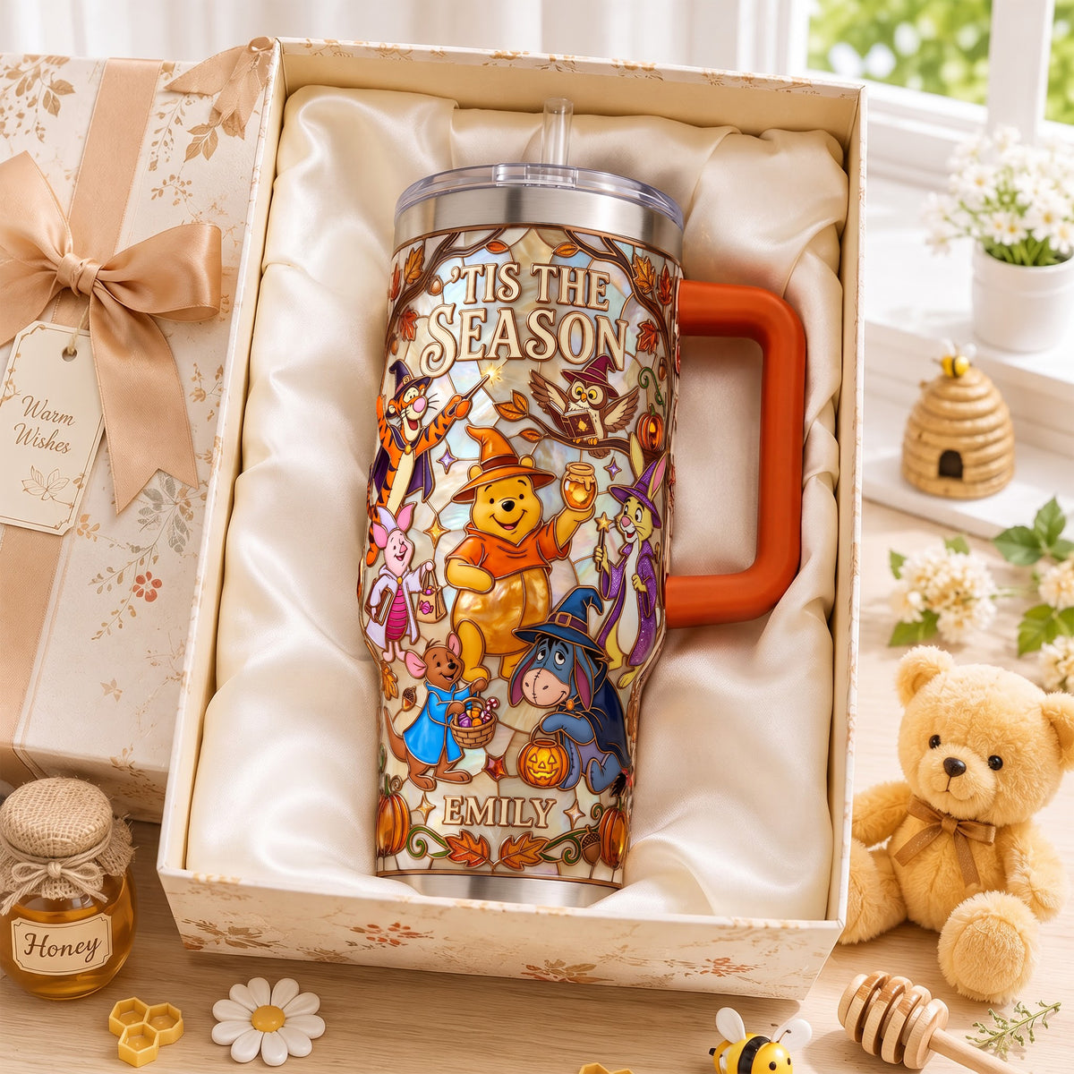’Tis The Season Colorful 40oz Tumbler With Handle - Personalized Gifts 08palu290726