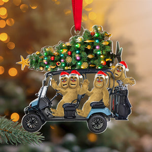 Personalized Gifts For Golf Friends Christmas Ornament, Bigfoot Riding Golf Cart 031qhtn240924-Homacus