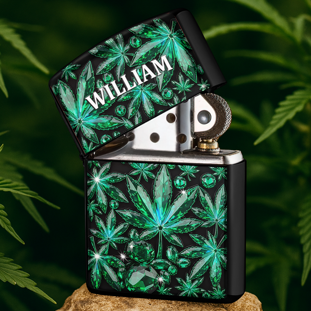 Crystal Leaf Lighter - Personalized Gifts For Stoners-Homacus