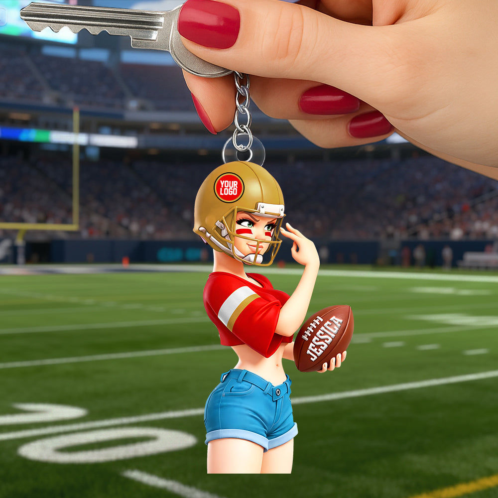 Sassy Sporty Girl Acrylic Keychain - Personalized Gift For Sport Lovers 01HULU120126-Homacus