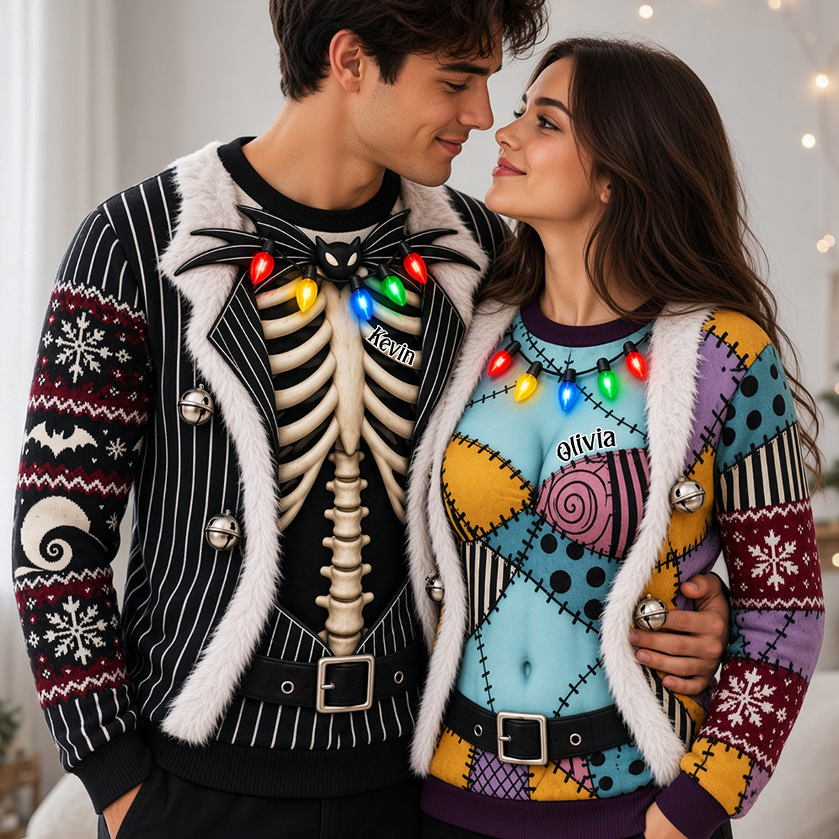Spooky Couple Funny Sweatshirt - Personalized Gifts For Couple 01tyta061026-Homacus