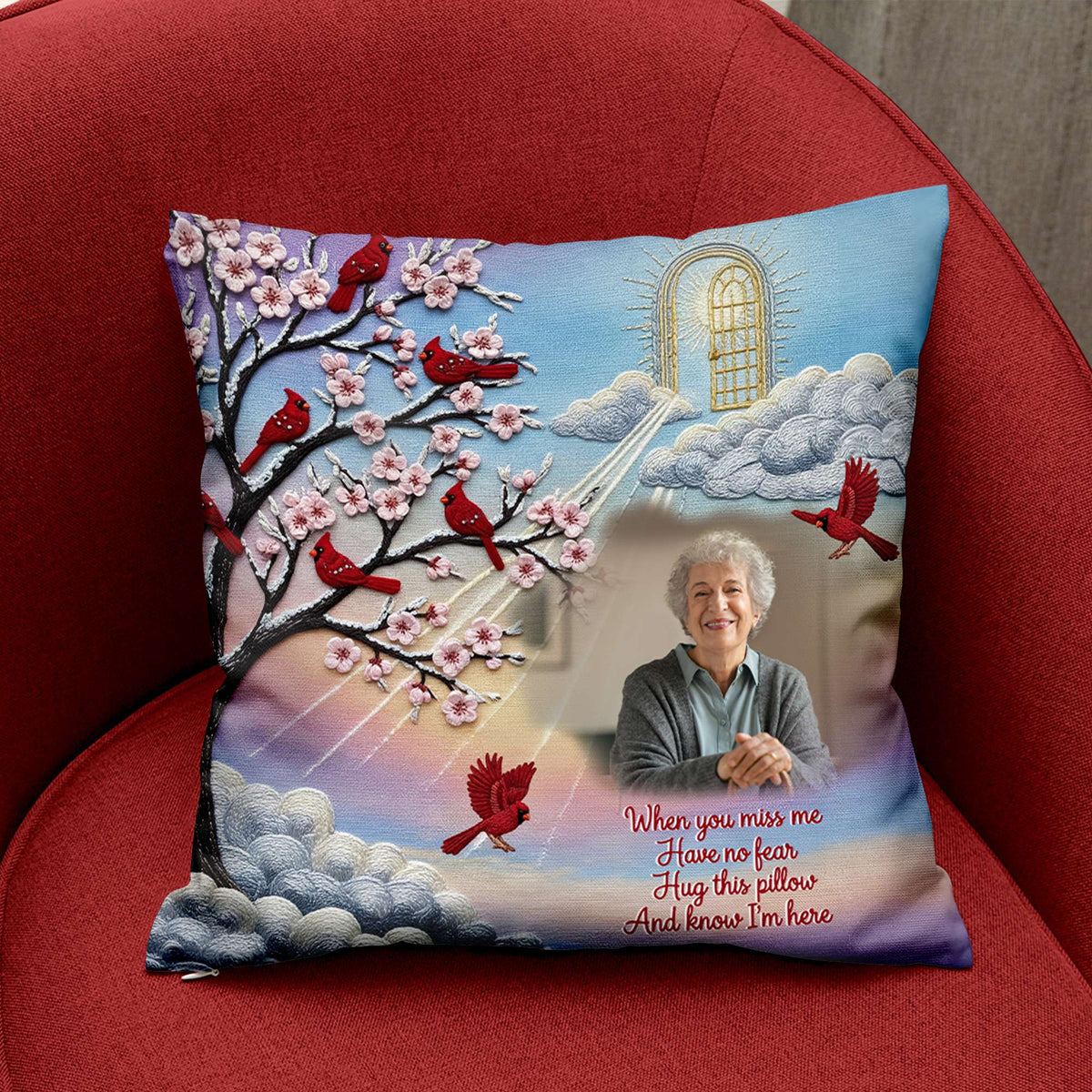 Memorial Square Pillow - Custom Photo Gifts For Heaven 03nalu140625-Homacus