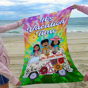 Personalized Gifts For Family Beach Towel It's Vacation Time 04TOMH080125PA-Homacus