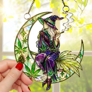 Herb Smoking Witch Suncatcher, Personalized Gifts For Weed Lovers 06qhqn010826-Homacus