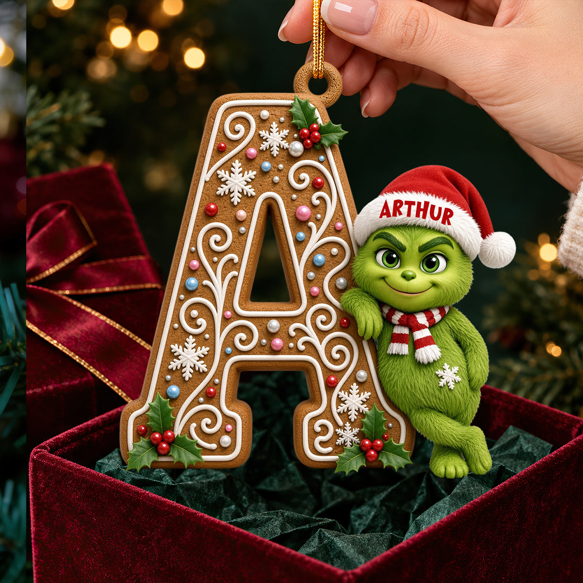 Whimsical Character Initial Alphabet Ornament - Personalized Gift For Christmas 04HUDT100926-Homacus