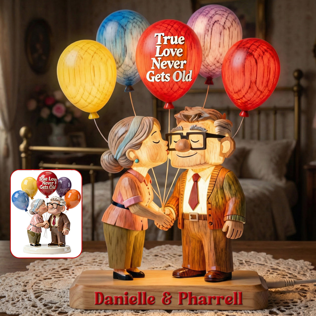 Kissing Old Couple Acrylic Light Box - Personalized Gifts For Couple 02namg080126-Homacus