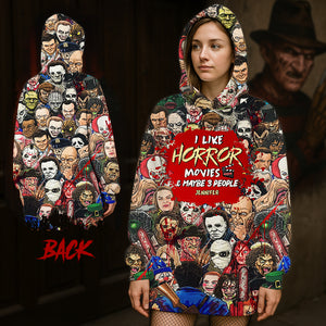 I Like Horror Movies, Gift For Horror Movie Fan, Personalized Hoodie, Horror Oversized Hoodie, Halloween Gift 01HUHN180723-Homacus