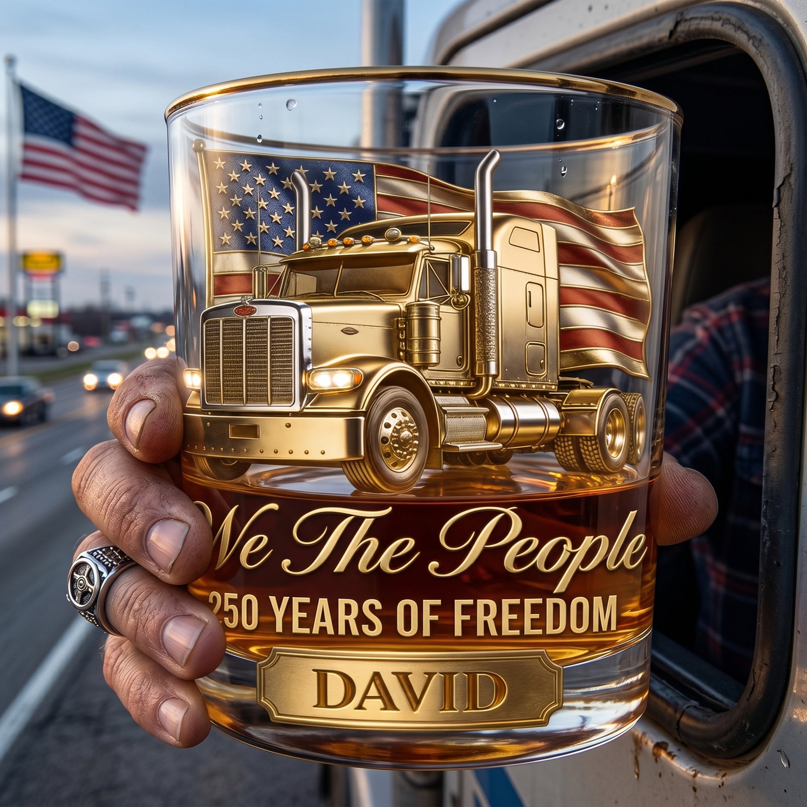 250 Years Of Freedom Round Glass - Personalized Gifts For Trucker Lovers 03pglu110626-Homacus