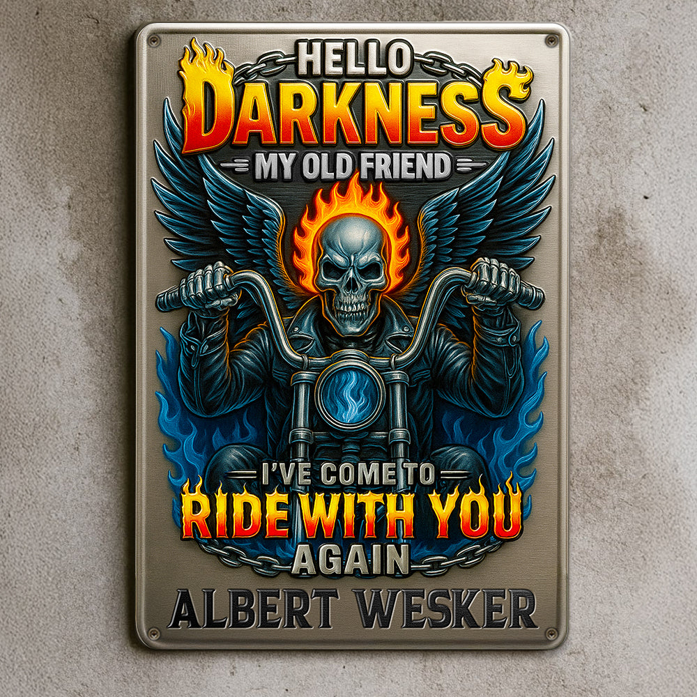 Skull Flame Metal Sign - Personalized Gifts For Motorcycle Lovers 03PADT050825-Homacus