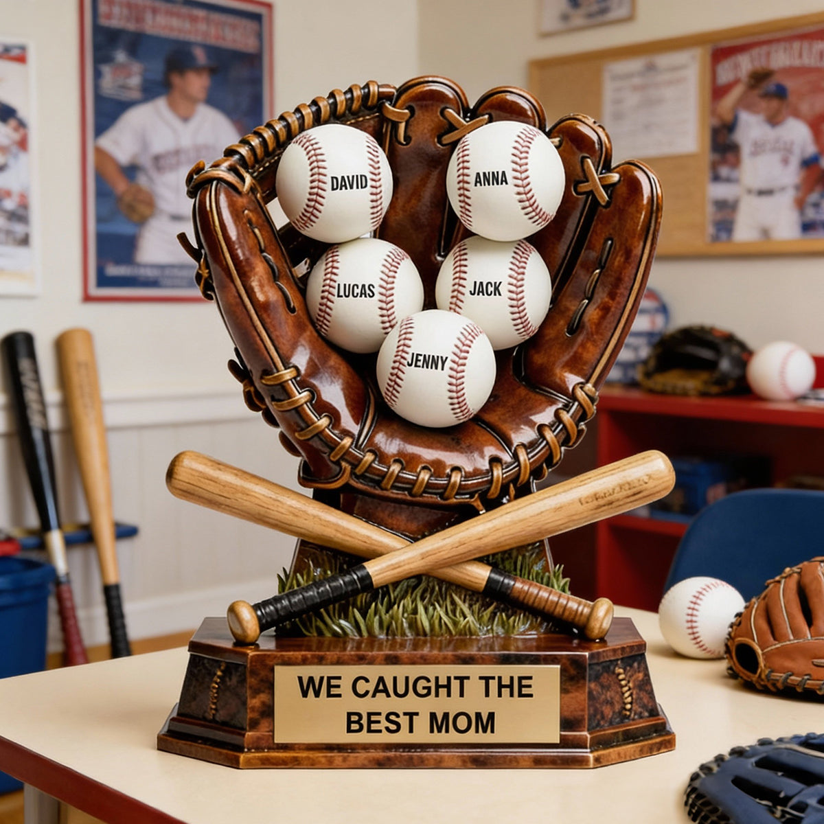 Caught The Best Mom Acrylic Plaque - Personalized Gifts For Baseball Lovers 01hytn030226-Homacus
