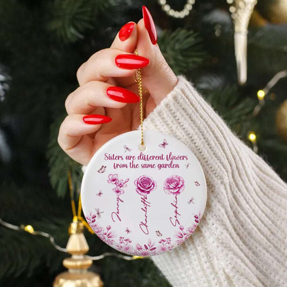 Birth Month Flowers Personalized Gifts For Besties Christmas Ceramic Ornament 03pgtn230825-Homacus