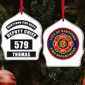 Fire Protection Fire Department Logo, Personalized Shape Ornament-Homacus