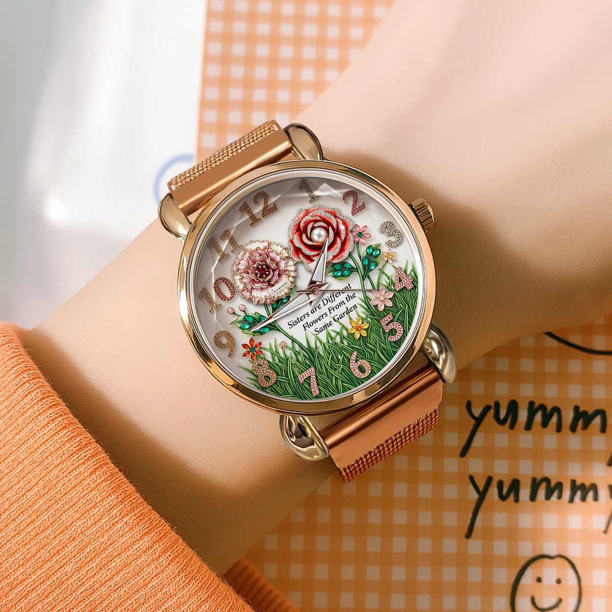 Floral Blooming Mesh Strap Watch - Personalized Gift For Sisters 04HULU250725-Homacus