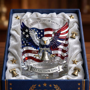 American Eagle Bring Liberty Bell Drinking Glass - Personalized Gifts For Patriots 04qhdh060626