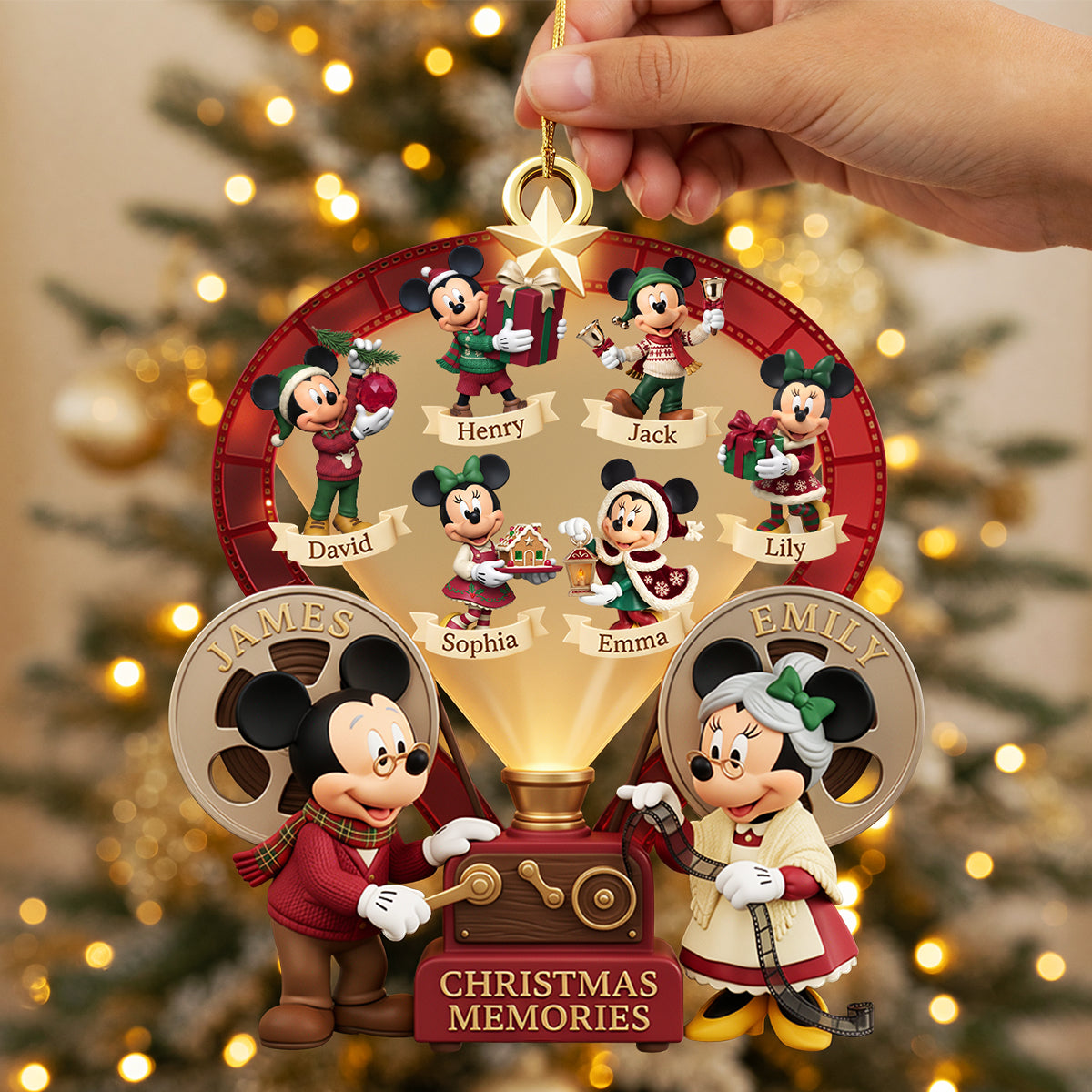 Holiday Mouse Family - Personalized Christmas Ornament 02hadt010826-Homacus