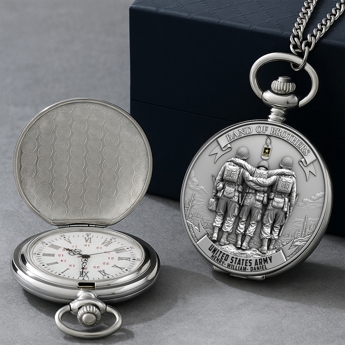 Brotherhood of Arms Pocket Watch - Personalized Gift For Veteran 01OHLU230625-Homacus