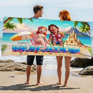 Beacation Beach Towel Personalized Gifts for Couple 03QHDT120725HG-Homacus