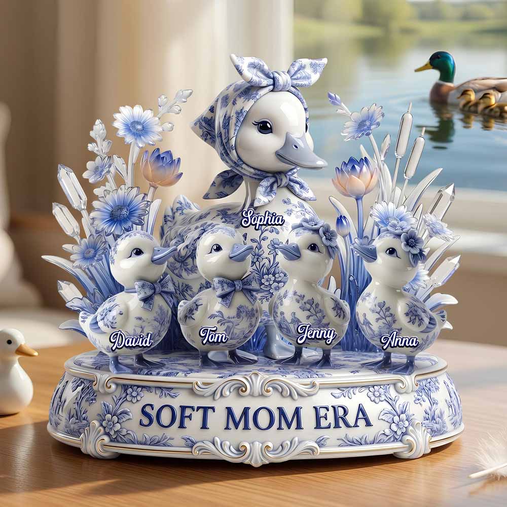 Toile De Jouy Duck Mom Acrylic Plaque - Personalized Gifts For Mother's Day Plaque 04PADT270426-Homacus