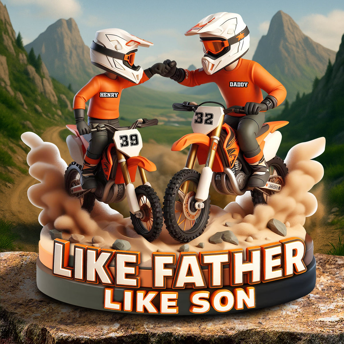 Dirt Bike Dad Plaque - Personalized Gifts For Dad 02ohlu150525-Homacus