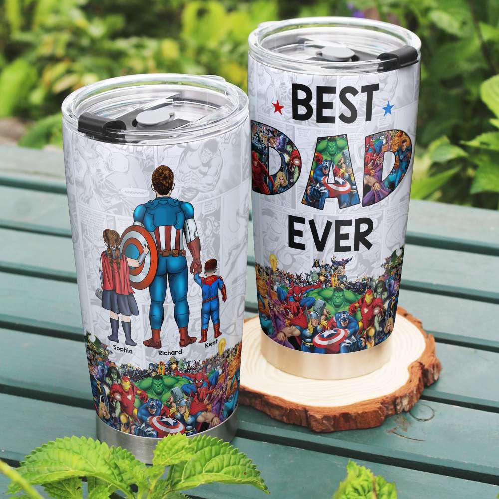 Best Dad Ever Tumbler Personalized Gifts For Father's Day-Homacus