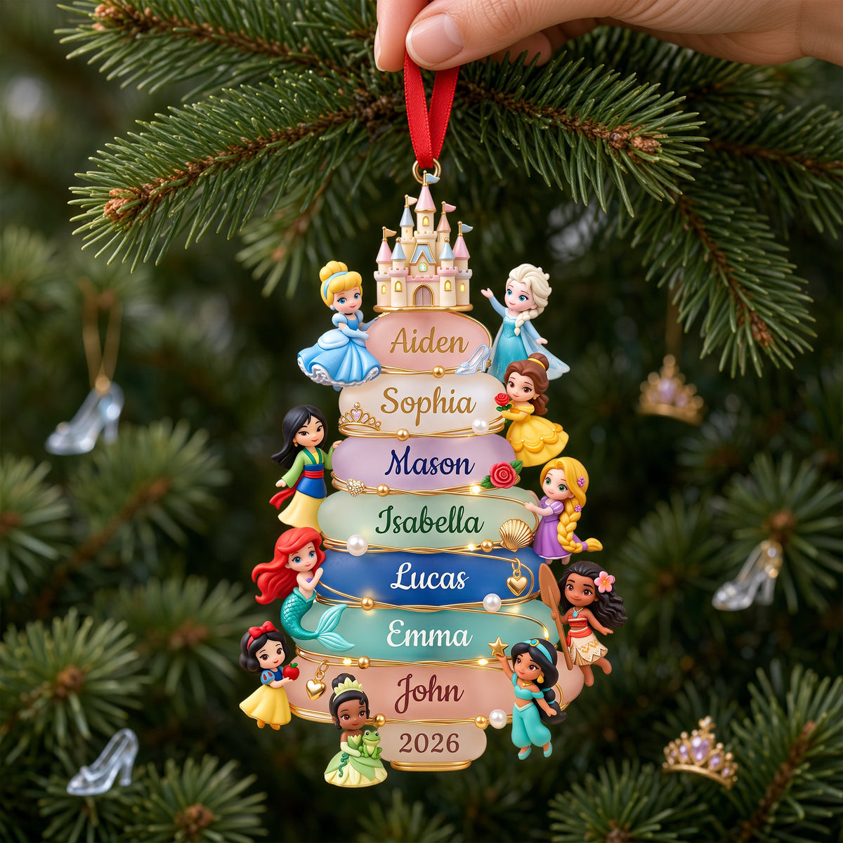 Lovely Fairy Tale Princesses Acrylic Ornament - Personalized Christmas Gifts 08nalu081026-Homacus