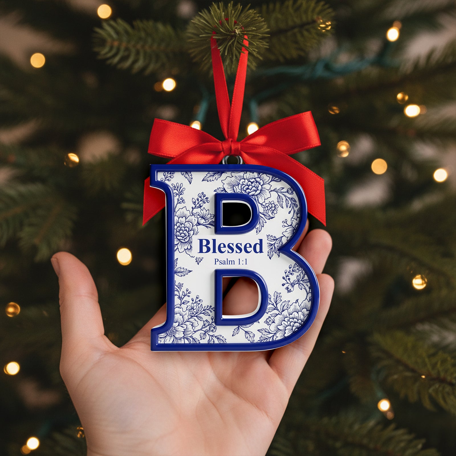 Scripture Initial Christmas Ornament - Personalized Gifts For Christian 01HYLU170925-Homacus